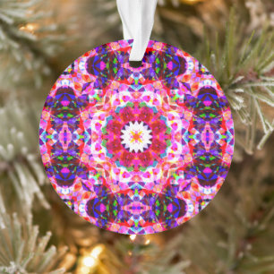 Festive Decor Pink Blue Green Star for Christmas Ornament