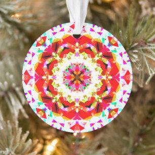 Festive Decor Pink Red Green Star for Christmas Ornament