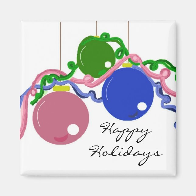 Festive Decorations and Pretty Ribbons Magnet (Front)