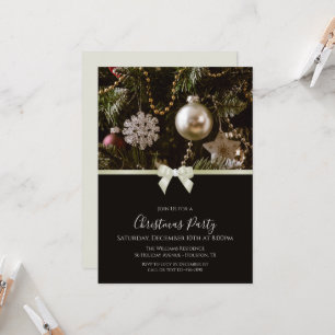 Festive Decorations, Ribbon & Jewel Bow Christmas Invitation
