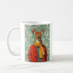 Festive Deer in Winter Style Coffee Mug