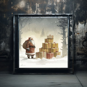 Festive Delight: African American Santa Poster