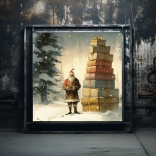 Festive Delight: Black Santa Poster