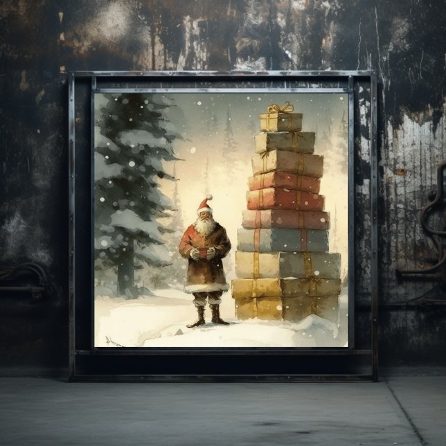 Festive Delight: Black Santa Poster (Creator Uploaded)