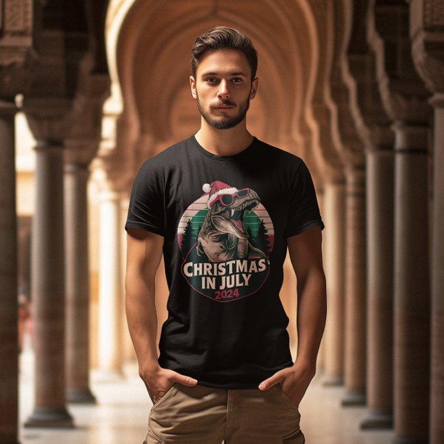 Festive Dino Sticker: Jurassic Santa T-Shirt (Creator Uploaded)