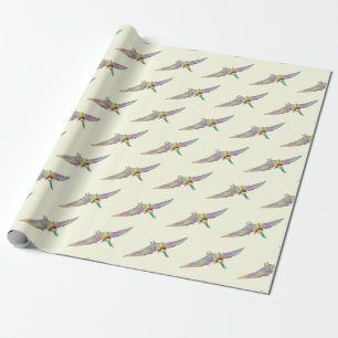 Festive Dinosaur Pterodactyl Colourful Wrapping Paper