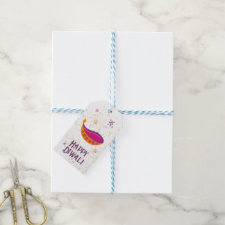 Festive Diwali Oil Lamp Gift Tags
