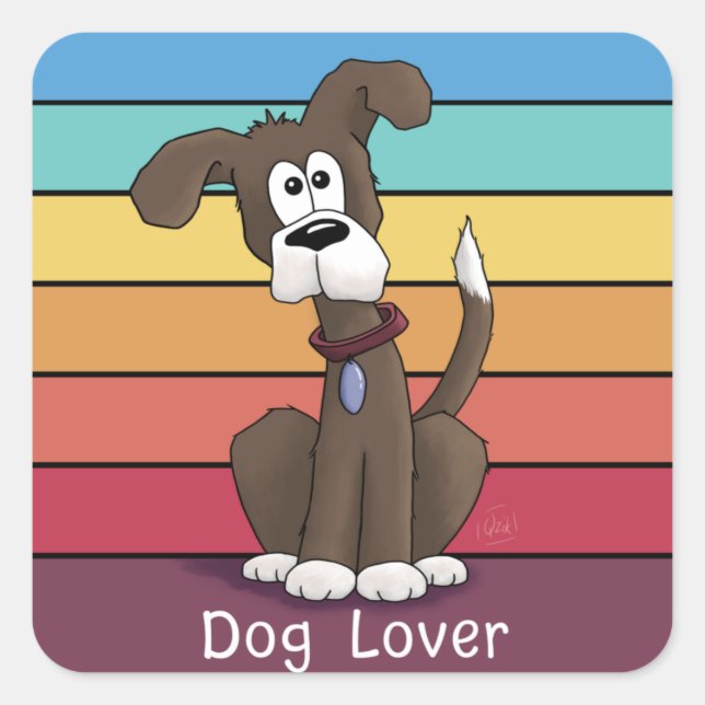 Festive Dog Lover   Square Sticker (Front)