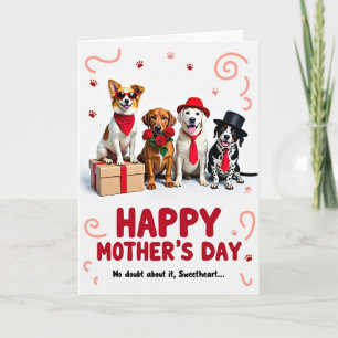 Festive Doggie Mothers Day Card