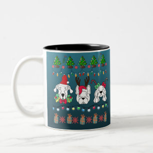 Festive dogs Christmas pattern - cute hoiiday dogs Two-Tone Coffee Mug