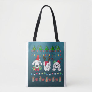 Festive dogs Christmas pattern -cute holiday dogs Tote Bag