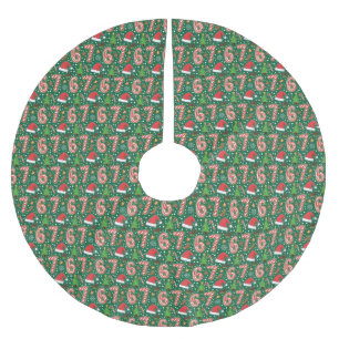 Festive Doodle 6-7 Meme Christmas Brushed Polyester Tree Skirt