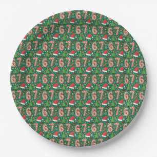 Festive Doodle 6-7 Meme Christmas Party Paper Plate