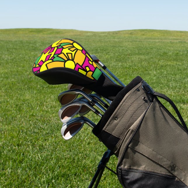 Festive Doodle Art 42 Golf Head Cover (In Situ)