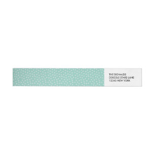 Festive Doodle star on mint backgorund custom Wrap Around Label