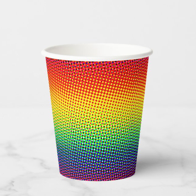 Festive Dots Rainbow Cool Cheerful Fun Colourful Paper Cups (Front)