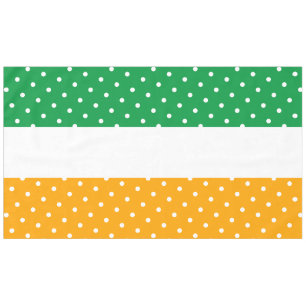Festive Dotted Bright Lemon Lime White Stripes Tablecloth