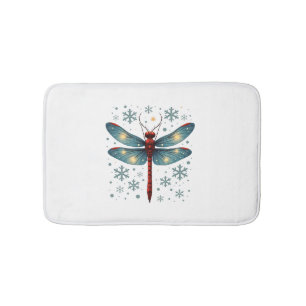 Festive Dragonfly Glow Bath Mat