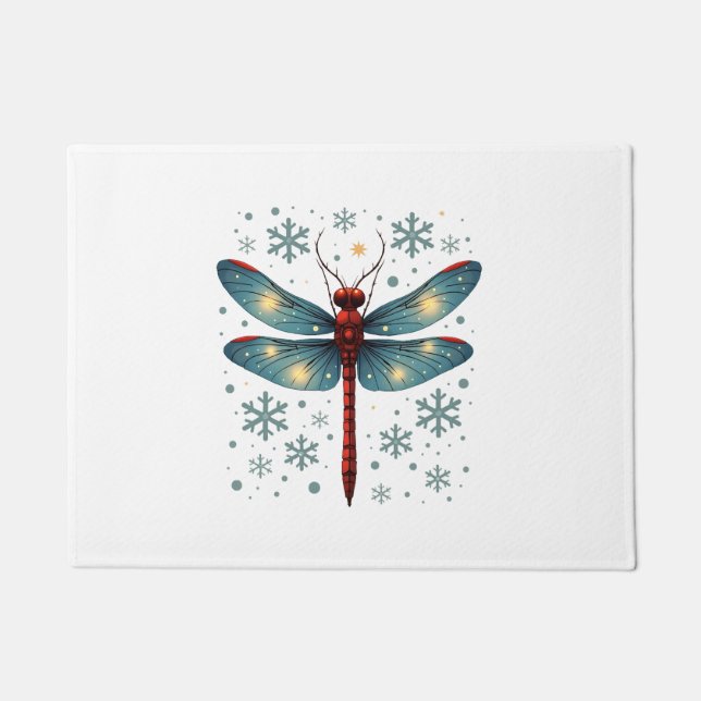 Festive Dragonfly Glow Doormat (Front)