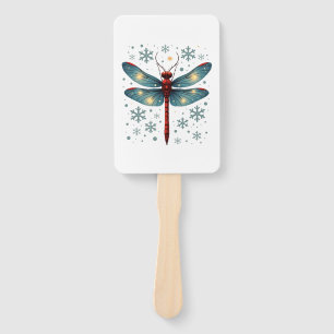 Festive Dragonfly Glow Hand Fan