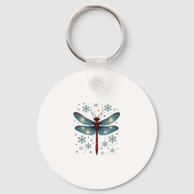 Festive Dragonfly Glow Key Ring (Front)