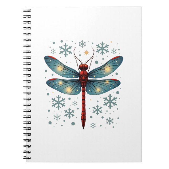 Festive Dragonfly Glow Notebook (Front)