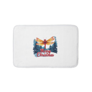Festive Dragonfly Lights Bath Mat