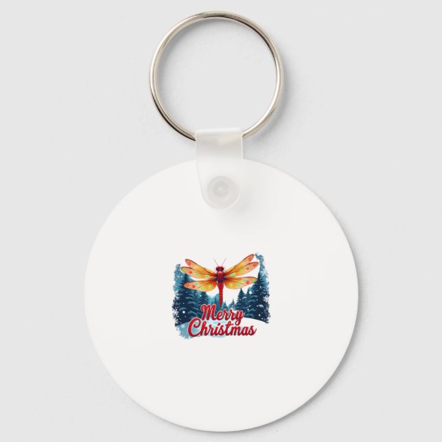 Festive Dragonfly Lights Key Ring (Front)