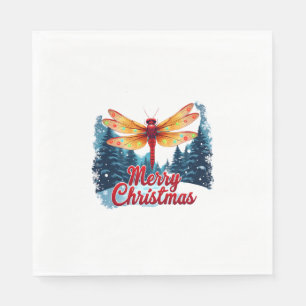 Festive Dragonfly Lights Napkin