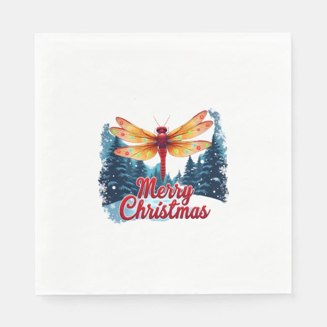 Festive Dragonfly Lights Napkin (Front)