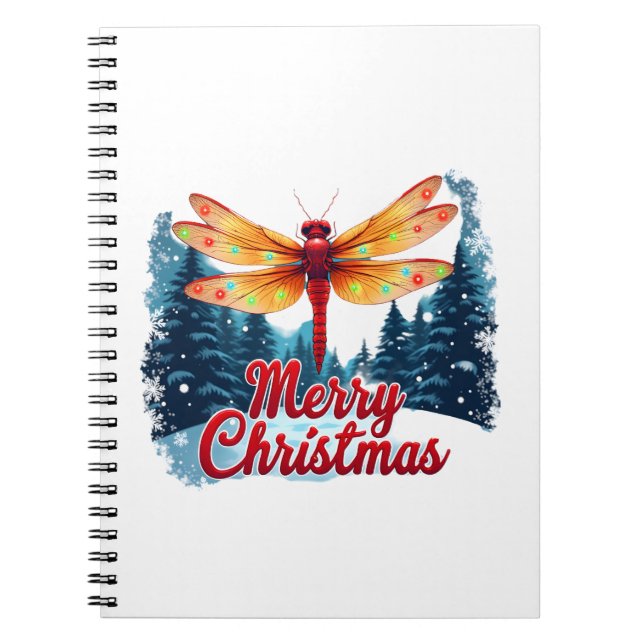 Festive Dragonfly Lights Notebook (Front)