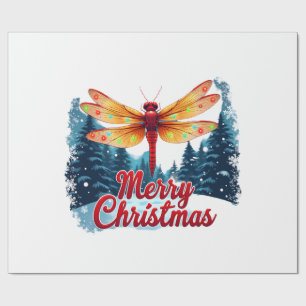 Festive Dragonfly Lights Wrapping Paper