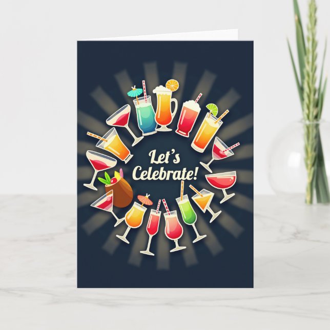 Festive Drink Birthday Card (Front)