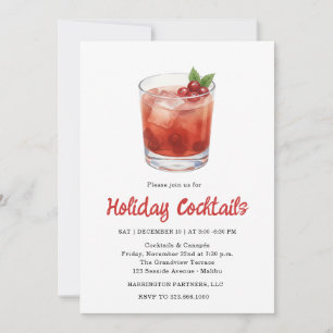 Festive Drinks Celebration, Winter Holiday Invitation