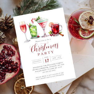 Festive Drinks Christmas Party   Invitation