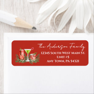 Festive Drinks Making Spirits Bright Holiday Return Address Label