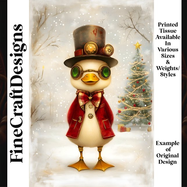 Festive Duckling With Christmas Tree L3 Decoupage Tissue Paper (Creator Uploaded)