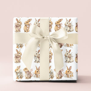 Festive Easter Bunnies Easter Wrapping Paper