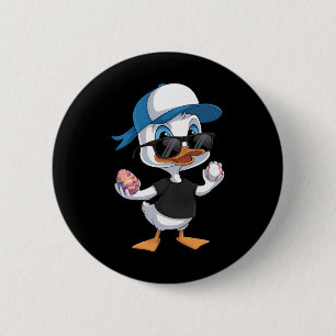 Festive Easter Duck Playful 6 Cm Round Badge