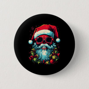 Festive Edge Edgy Christmas Skull Graphic Design 6 Cm Round Badge