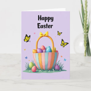 Festive Eggs Basket Spring Time Card
