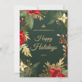 Festive Elegant Business Professional Christmas Holiday Card (Front)