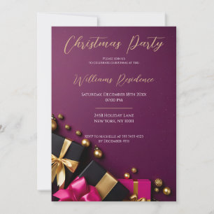 Festive Elegant Christmas Party Invitation