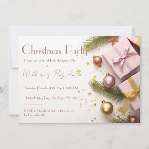 Festive Elegant Christmas Party Invitation