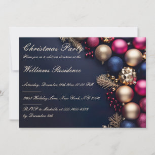 Festive Elegant Christmas Party Invitation