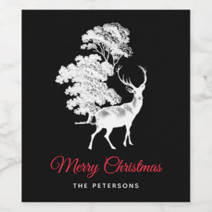Festive Elegant Deer in Forest Wine Black Label