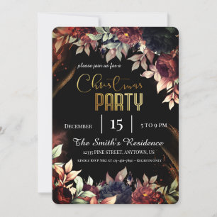 Festive Elegant flowers, Magical Christmas Reinder Invitation