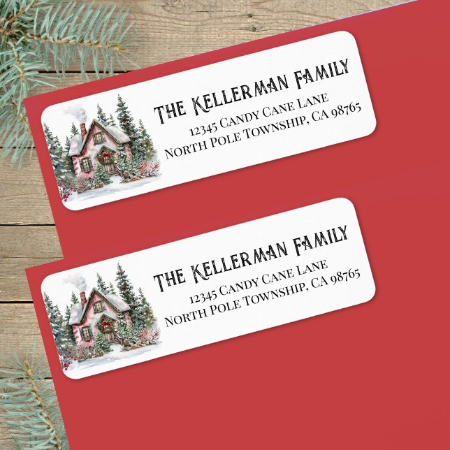 Festive Elegant Winter Christmas Return Address Label (Festive Elegant Winter Christmas Return Address label )