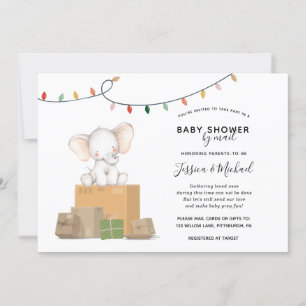 Festive Elephant Baby Shower by Mail Invitation
