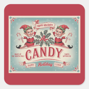 Festive elf approved Christmas candy Square Sticker